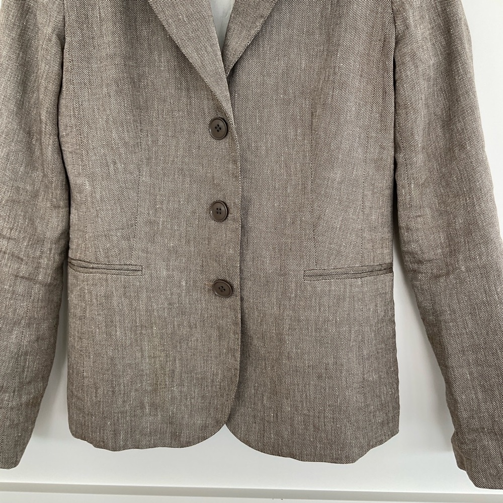 Teenflo Taupe Linen Blend Tailored Blazer - Picture 3 of 4
